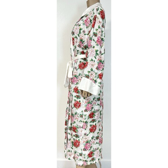 Victoria’s Secret Size M/L Gold Label White Floral Long Sleeves Robe Vintage - Picture 3 of 5